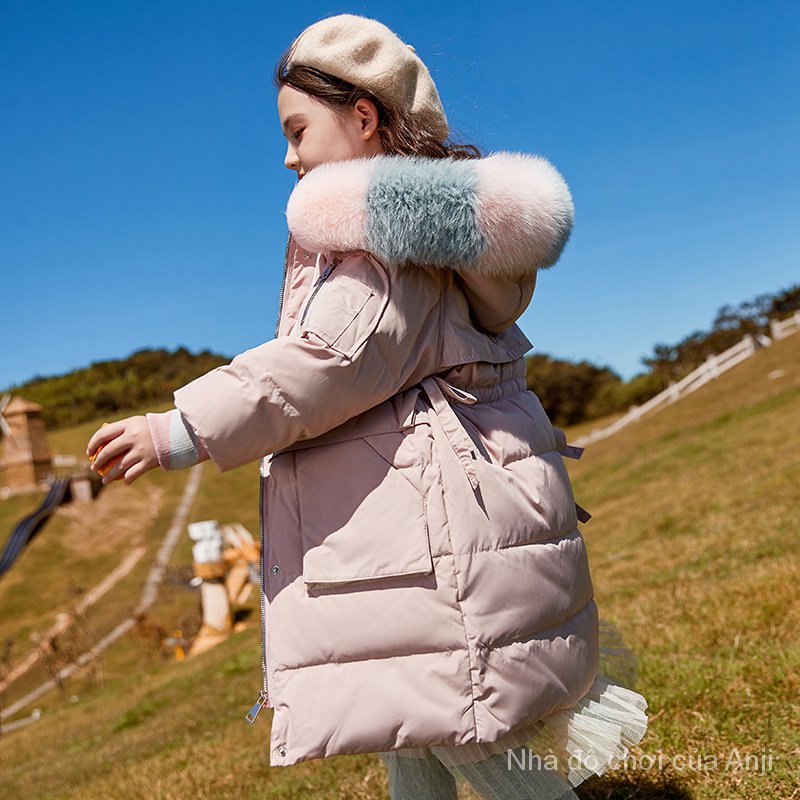 Children Girls Long Coat Kids Winter Coat White Duck
