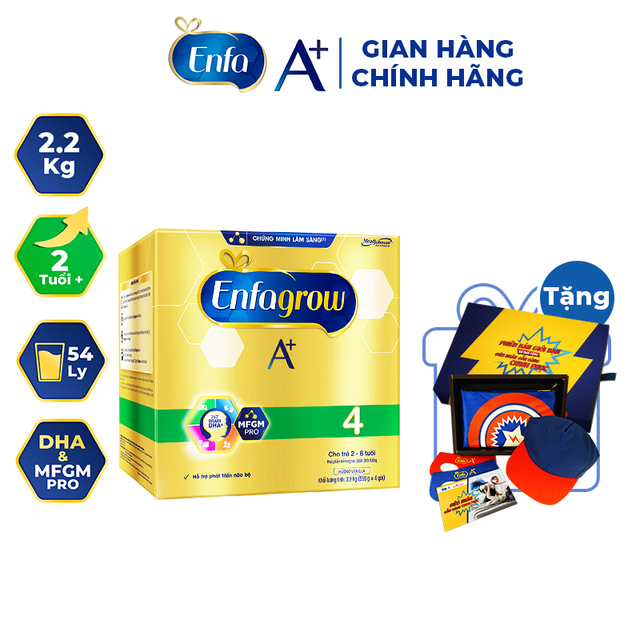 [Mã FMCGHOT giảm 5% đơn 250K] [Tặng Bộ Quà Tặng Siêu Nhân] Sữa Bột Enfagrow BIB A+ 4 2.2kg [Date 12/2021]