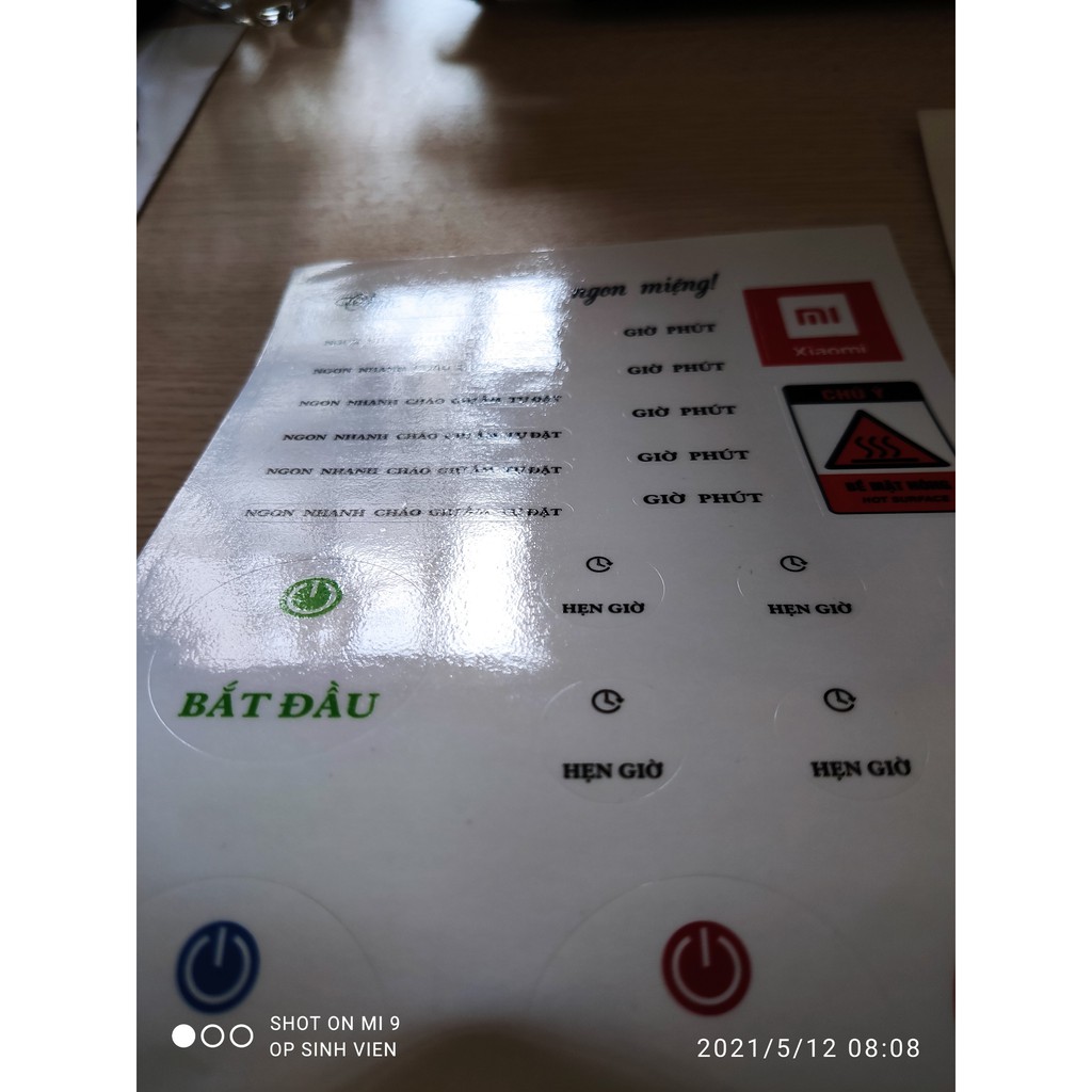 Decal Việt Hoá nồi cơm điện Xiaomi IH Gen 2
