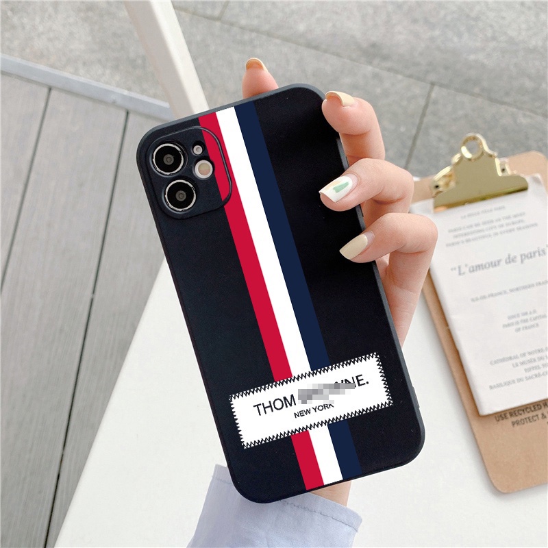 Ốp iphone - Ốp lưng iphone cạnh vuông Kẻ sọc dành cho ip 6 đến 14promax - E211
