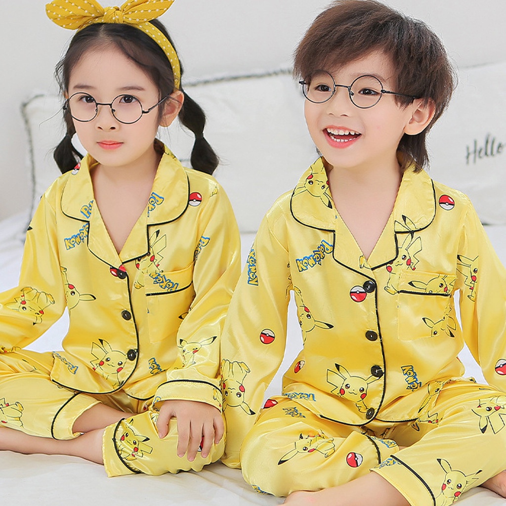 Bộ quần áo trẻ em in hình Doreamon cho bé trai bé gái, đồ bộ ngủ Pijama lụa dai tay cute cho bé từ 6-27kg-trangstore