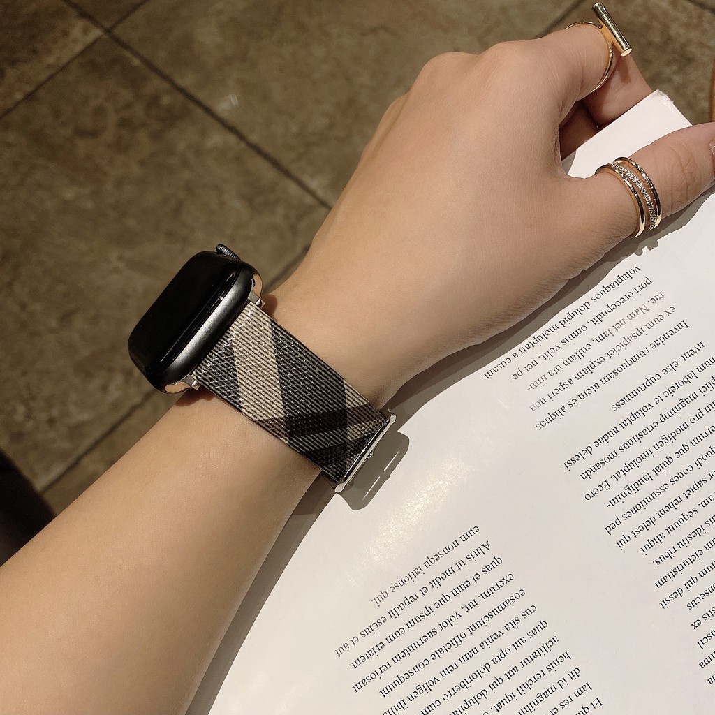 Dây Đeo Bằng Da Cho Đồng Hồ Thông Minh iwatch Series 7 6 SE 5 4 3 2 1 45mm 44mm 41mm 40mm 42mm 38mm