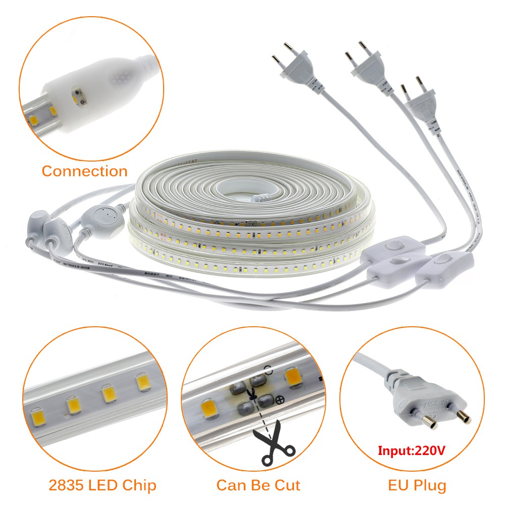 Dây Đèn Led Ac220V 2835 120leds / M Linh Hoạt Tiện Dụng