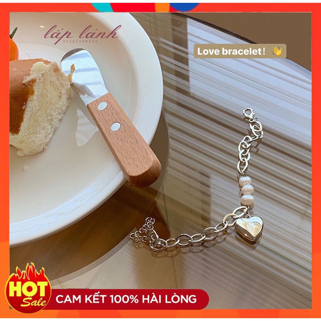[HOT] VÒNG TAY HÌNH TIM PHỐI HẠT NGỌC NHÂN TẠO DÂY XÍCH THỜI TRANG VALENTINE 222VT009