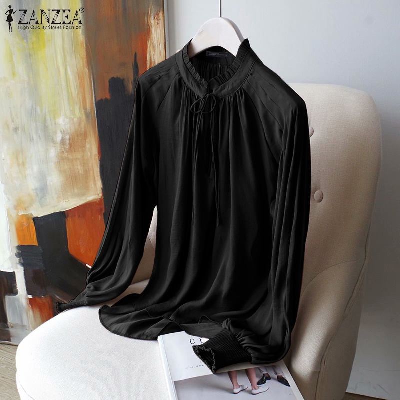 Áo kiểu ZANZEA cổ đứng phong cách công sở thanh lịch thời trang dành cho nữ