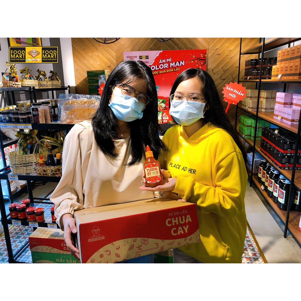 Tương Ớt Hảo Hạng Color Man Chai 250g thành phần ớt tươi đến 34% cao nhất thị trường hương tỏi và ớt lên men