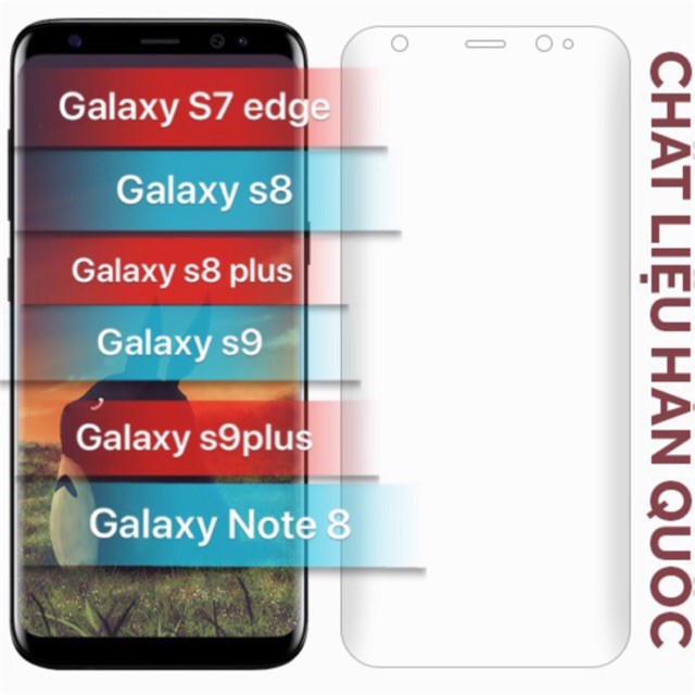 KÍNH CƯỜNG LỰC FULL KEO SẤY TIA UV SAMSUNG S7E S8 S8 PLUS S9 S9 Plus Note 8 Note 9 ( Cảm ứng cực nhạy )