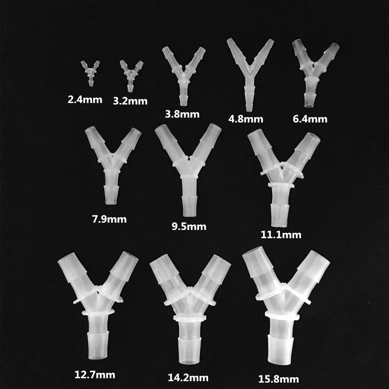 Đầu nối ống nước hình chữ Y bằng nhựa 3 chiều 2.4mm-15.8mm