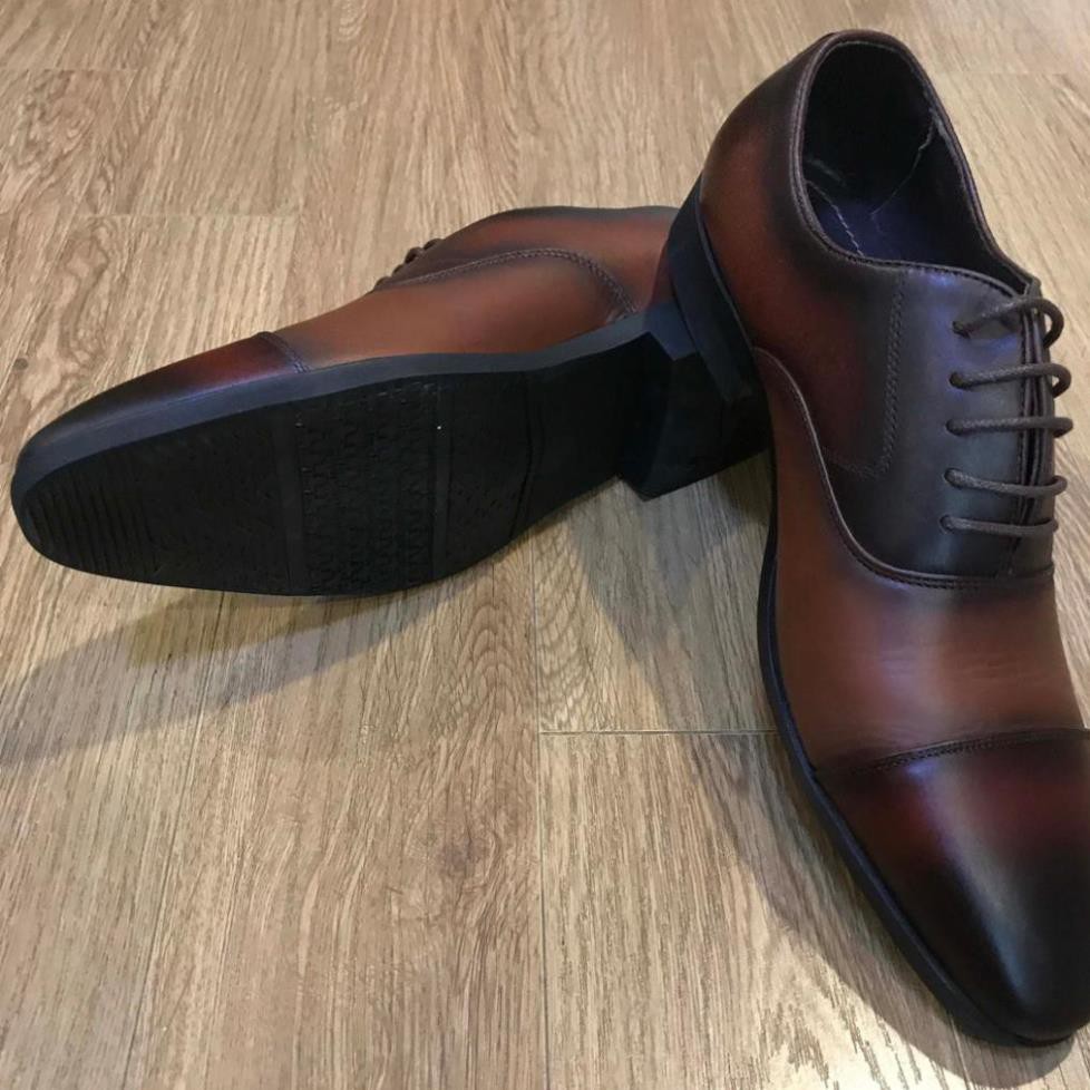 Giày tây nam da bò thật đế cao su, giày tây nam da cao cấp handmade hàng hiệu công sở chính hãng mh1 | BigBuy360 - bigbuy360.vn