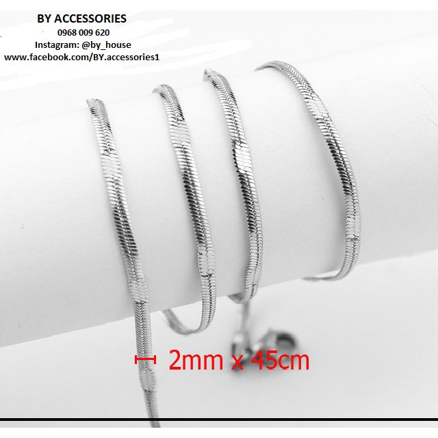 Dây chuyền inox 2mm kiểu mì dẹp dập không gỉ WN041803