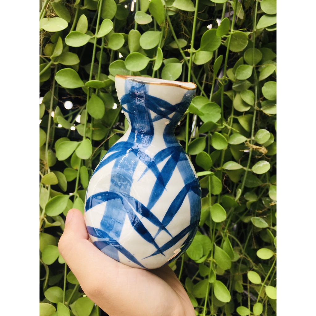 GỐM NHẬT - BÌNH RÓT LAM VÀNH NÂU