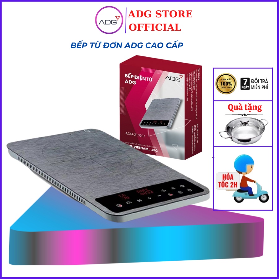 Bếp từ đơn ADG Việt Nam, Tặng kèm nồi lẩu Inox tiện dụng, Nấu siêu nhanh, bảo hành 12T chính hãng