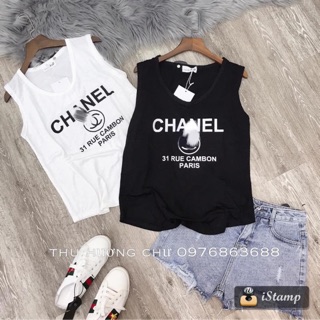 ÁO SÁT NÁCH NỮ COTTON IN CHANEE 2 MÀU