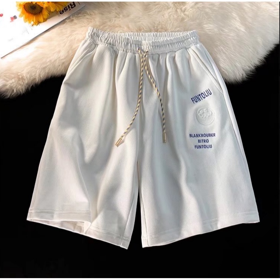 Quần Short Thể Thao Dây Rút In Chữ Plus Size Phong Cách Hàn Quốc Cho Nam