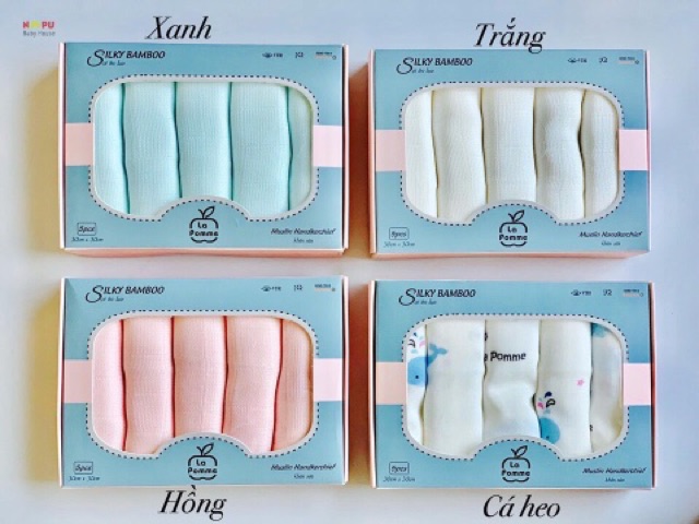 SET 5 KHĂN SỮA LỤA / SỢI TRE LAPOME