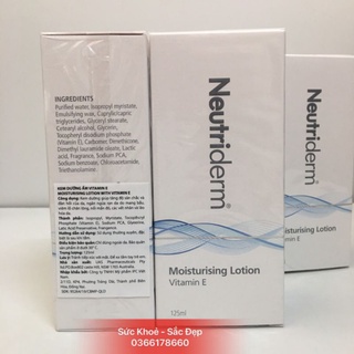 [Chính hãng] Kem dưỡng da vitamin E Neutriderm Tuýp 125ml) xuất xứ tại Australia