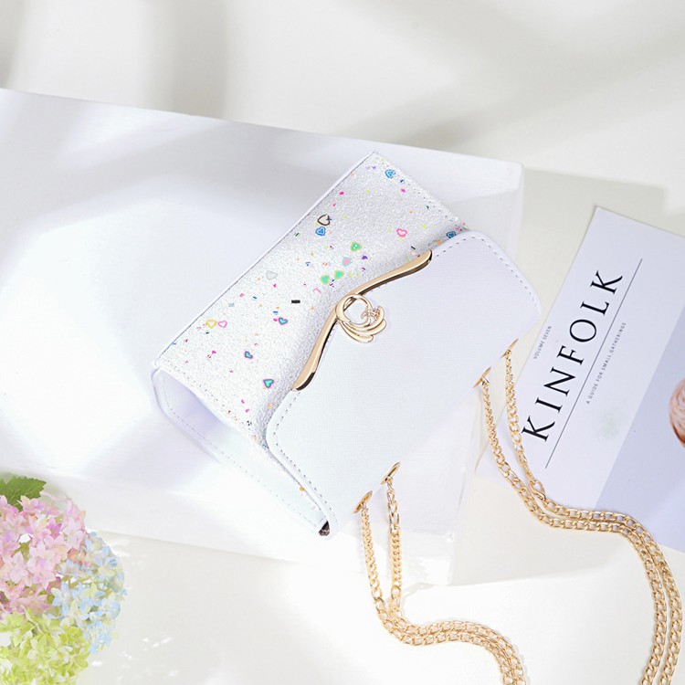 Túi Đeo Chéo Nữ Da Mềm Dễ Thương Khóa Gài T31 Trắng