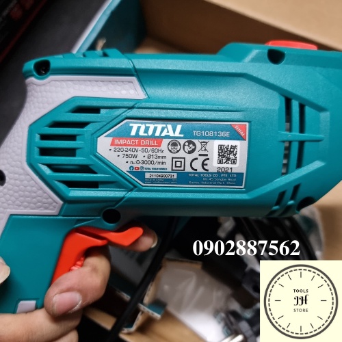 13mm Máy khoan tường bê tông cầm tay 750W TOTAL TG108136