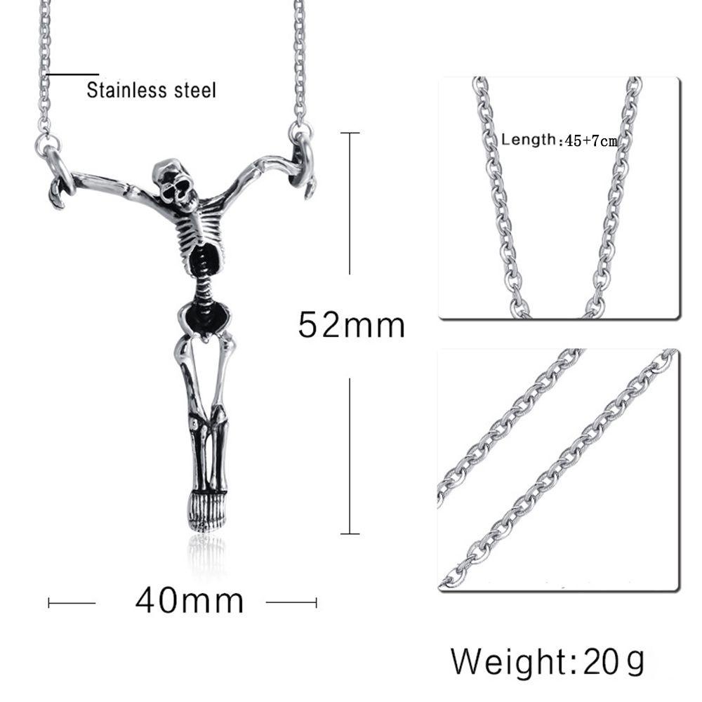 Vòng cổ Hợp Kim Thép Không Gỉ Hình Bộ Xương Phong Cách Gothic Cho Nữ
