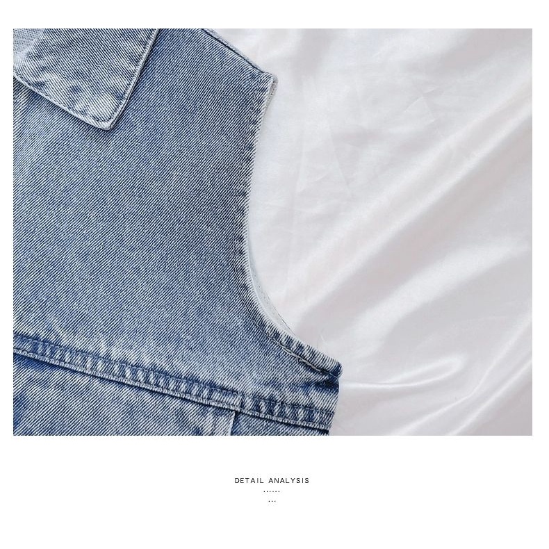 Áo Khoác Denim Không Tay 22 Quân Cờ Phong Cách Nhật Bản Mới Cho Bé Trai Bé Gái