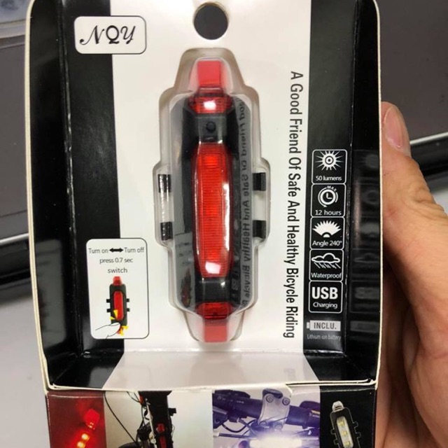 Đèn hậu xe đạp AQY 093 Rapidx sạc USB