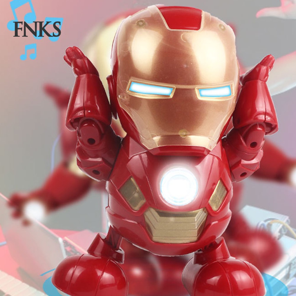 Mô Hình Nhân Vật Iron Man Nhảy Múa Có Đèn Và Nhạc Cho Bé