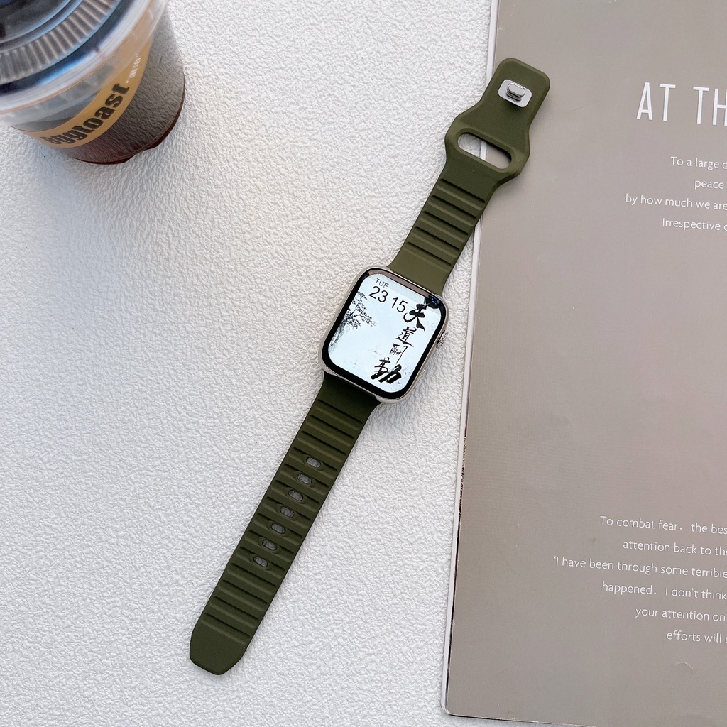 Dây Đeo Đồng Hồ Thể Thao Bằng Silicone 49mm 42mm 45mm 38mm 44mm 40mm Cho iWatch series 8 SE 7 6 5 4 3 2 t500 D20