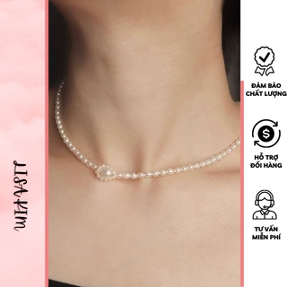 Vòng cổ choker phối kiểu gạo 4 li mix hạt 8 li