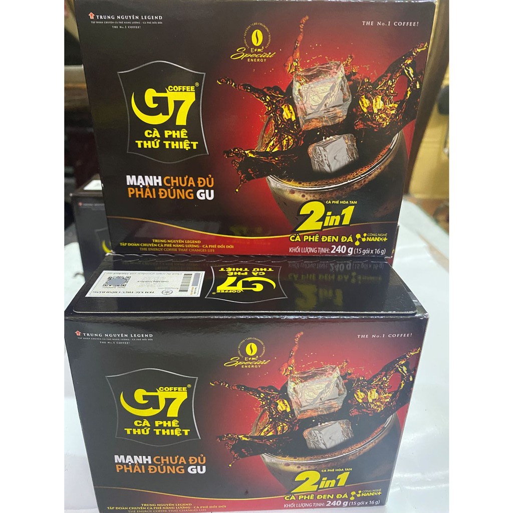 CÀ PHÊ  Hòa Tan G7 ĐEN ĐÁ Hôp 2in1 240g (15 gói x 16g)