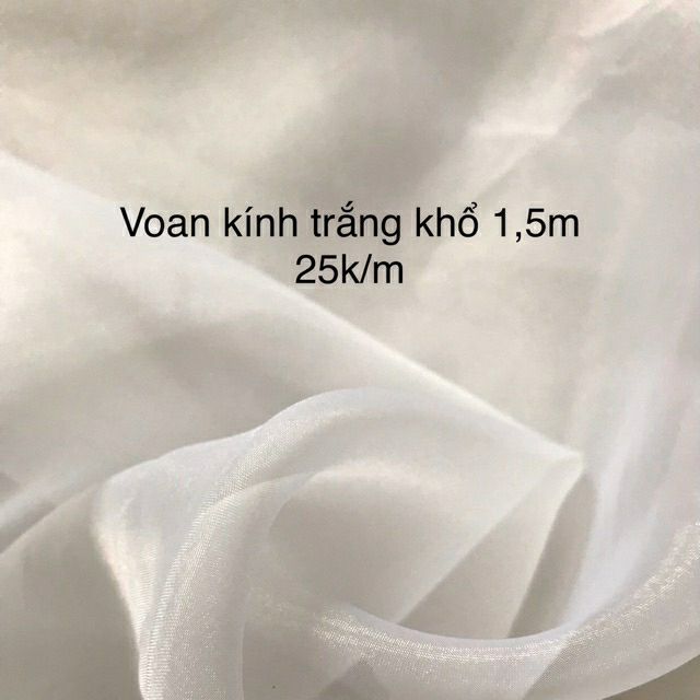 Vải voan kính trắng