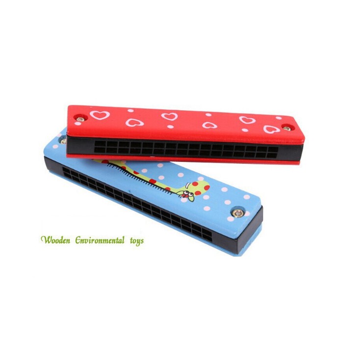 Đồ chơi kèn acmonica gỗ thổi kêu vui nhộn cho bé
