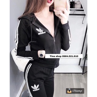 Bộ thể thao kéo khoá có mũ