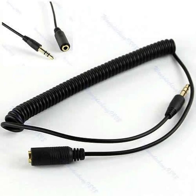 Cáp Lò Xo Nối Dài Chuyển Đổi Âm Thanh Jack Cắm 3.5mm Sang Cổng Cắm Aux Chuyên Dụng