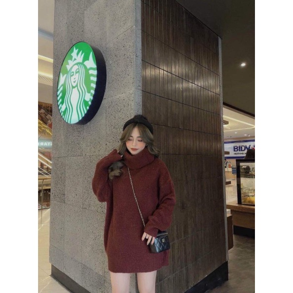 Áo len cổ lọ đỏ đô Z.R hàng QCL1