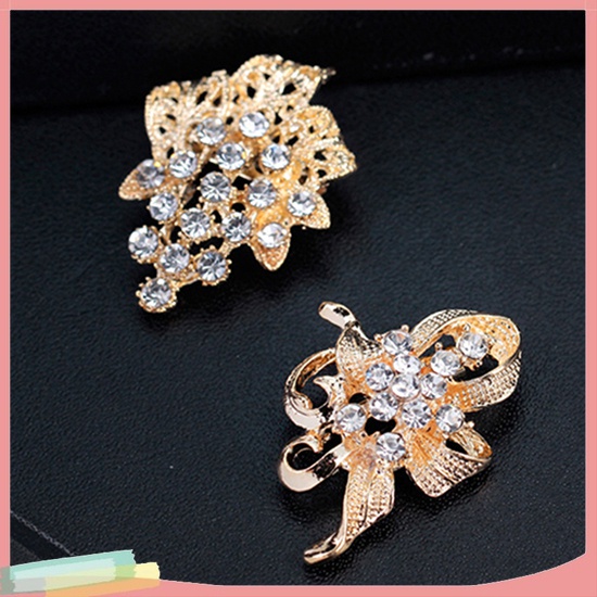 Bộ 12 Ghim Cài Áo Họa Tiết Hoa Và Bướm Đính Đá Nhân Tạo Thời Trang Cho Nữ