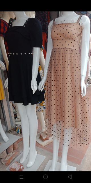 Vải voan lưới chấm bi