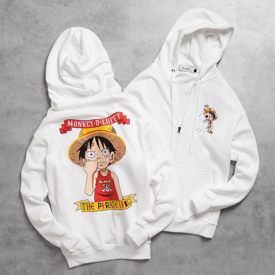 Áo Khoác Hoodie Dây kéo Hình LUFFY Mũ Rơm ❤️ Chất nỉ bông cotton | BigBuy360 - bigbuy360.vn
