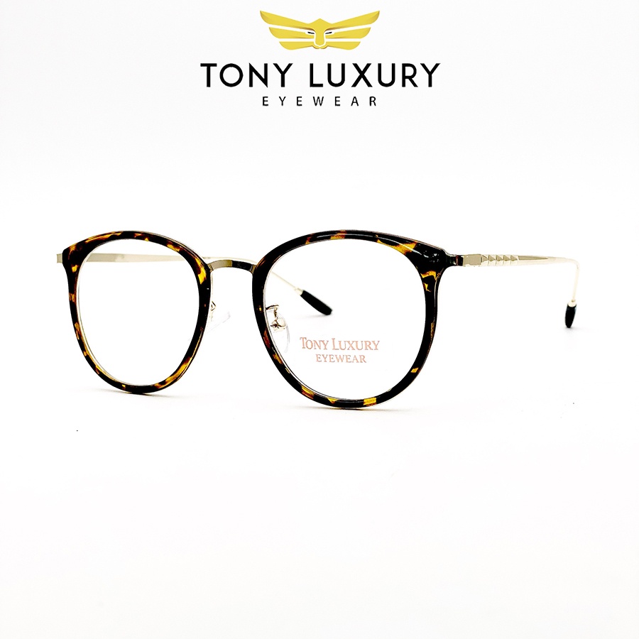 Gọng kính cận nam nữ Tony Luxury Eyewear chính hãng gọng nhựa kết hợp kim loại Q2-9237 - Nhận Cắt Tròng Cận Viễn Loạn