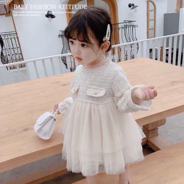 Váy dạ tweet bé gái
