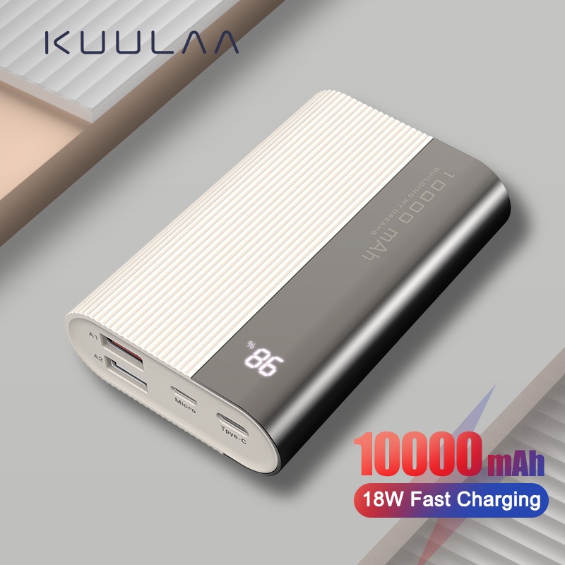Sạc Dự Phòng KUULAA 10000mAh Kèm Cáp sạc USB cho Xiaomi Mi 10 Huawei Iphone 11/11 Pro MAX