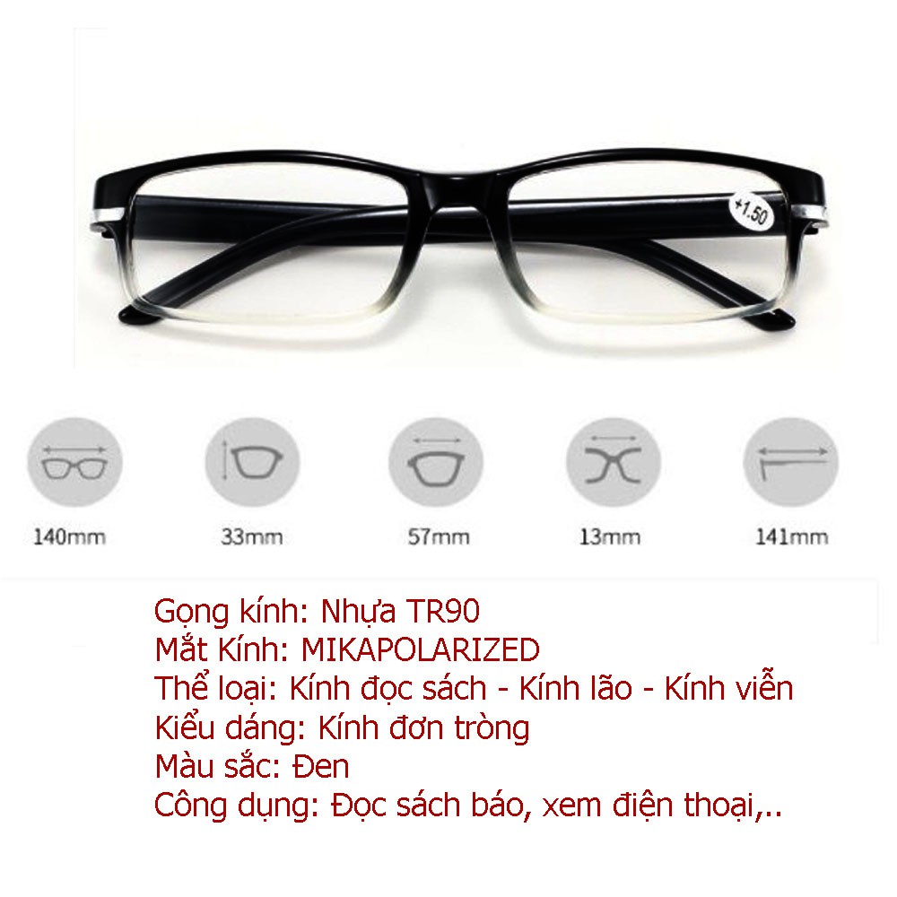 Kính đọc chữ kính lão thị nam nữ AKITAKV213 sale xả toàn bộ cực rẻ tròng MikaNano cao cấp sáng rõ sẵn độ từ +1 đến +4 độ
