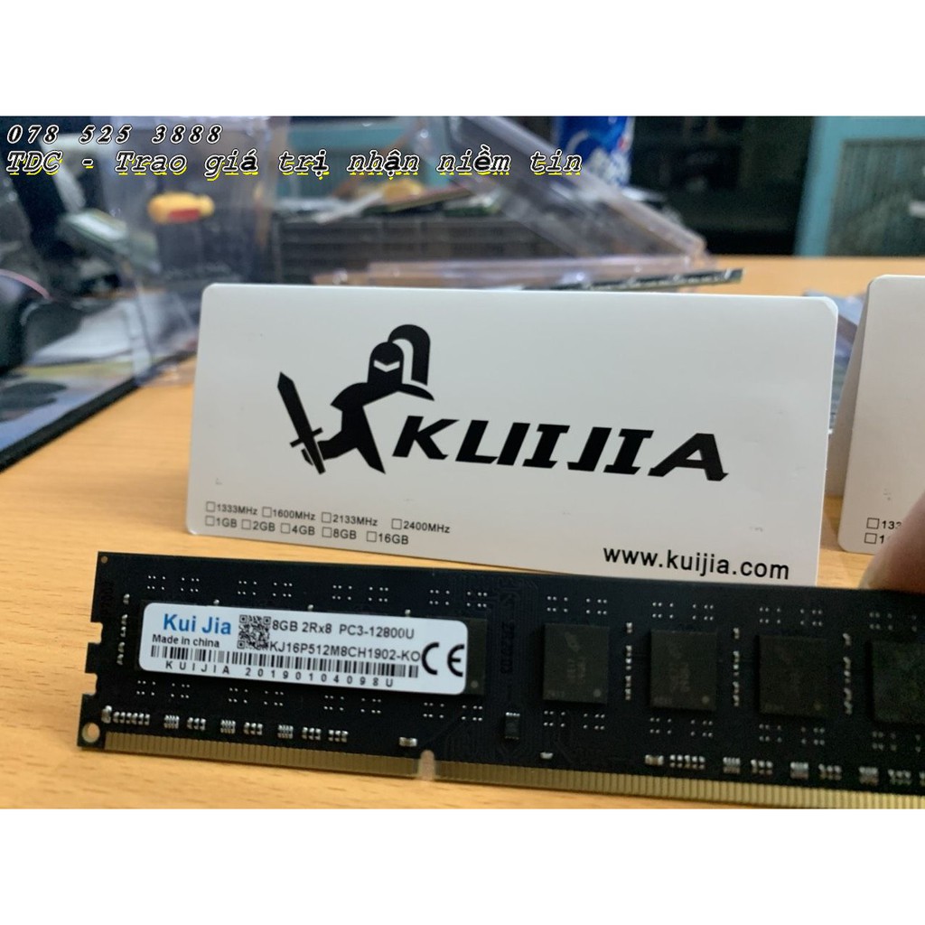 Ram máy tính Kuijia 8GB DDR3 PC 12800U - bus 1600 Mhz. Hàng Chính Hãng. Bảo hành 36 tháng