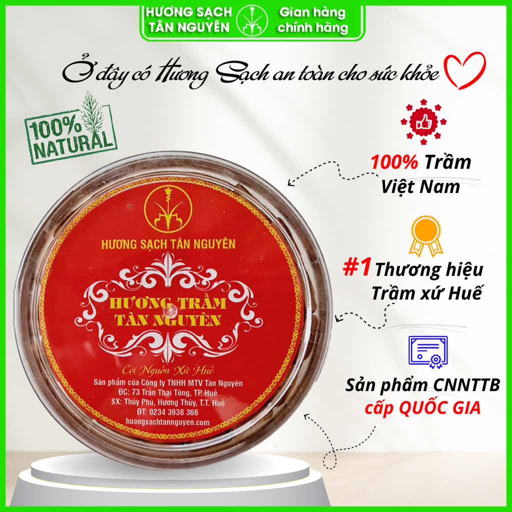 Nụ trầm hương cao cấp Tân Nguyên, trầm hương xông nhà, trầm nụ 100% tự nhiên hộp 45 viên - Hương Sạch Tân Nguyên