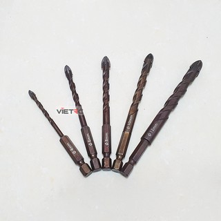 [VIETRC] Combo 5 mũi khoan đa năng đầu chữ thập 4-6-8-10-12mm