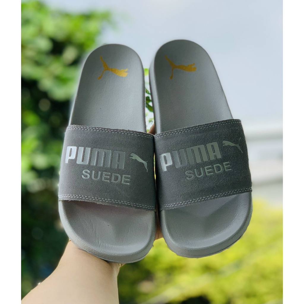 Dép 𝐏𝐔𝐌𝐀 ❤️FREESHIP + Hộp❤️ dép unisex 𝐌𝐋𝐁 quai ngang bóng chày thể thao nam nữ in PUMA da lộn, đế IP cực bền nhiều mẫu