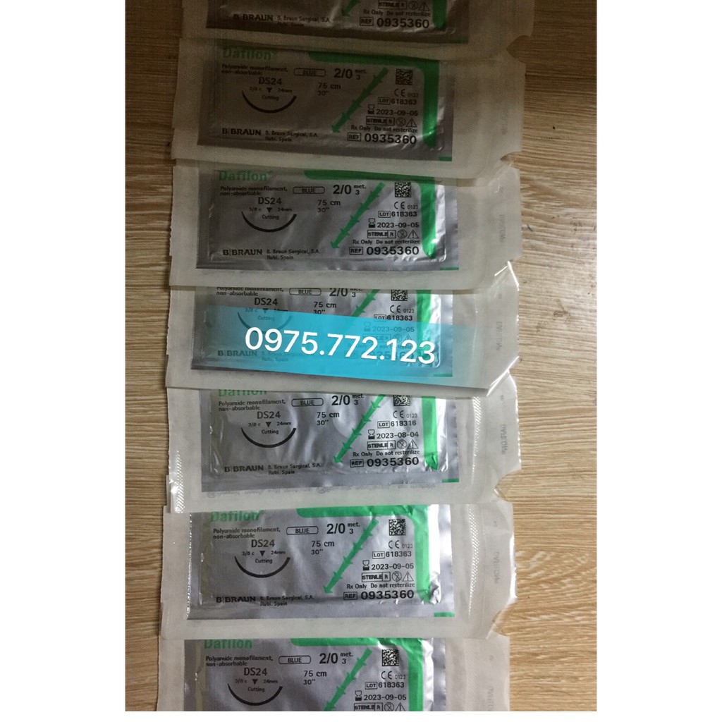 COMBO 10 SỢI CHỈ KHÔNG TIÊU DAFILON 2/0
