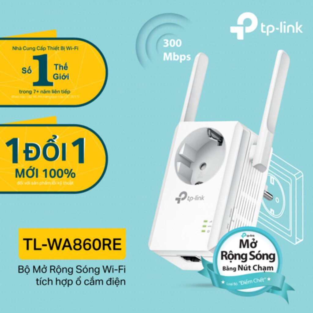 Bộ Kích Sóng Wifi TPLINK TL-WA860RE - Tích hợp ổ cắm điện AC | BigBuy360 - bigbuy360.vn