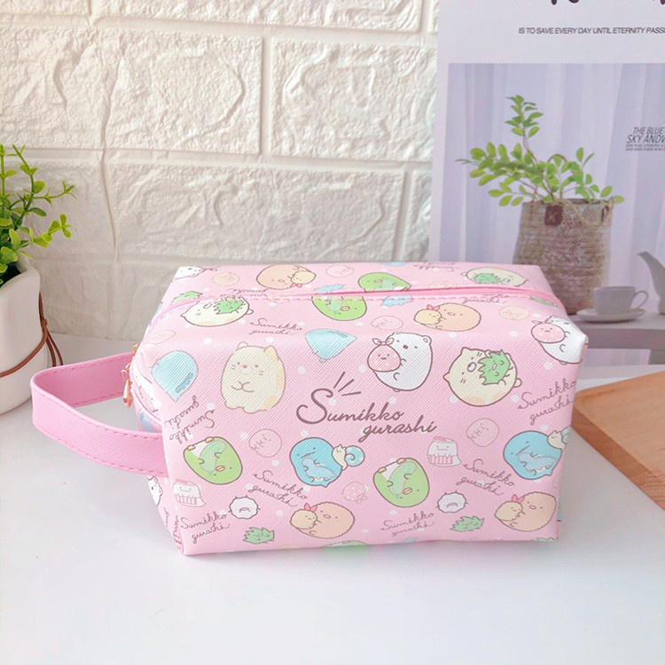 Túi đựng mỹ phẩm da PU 21cm họa tiết hoạt hình dễ thương