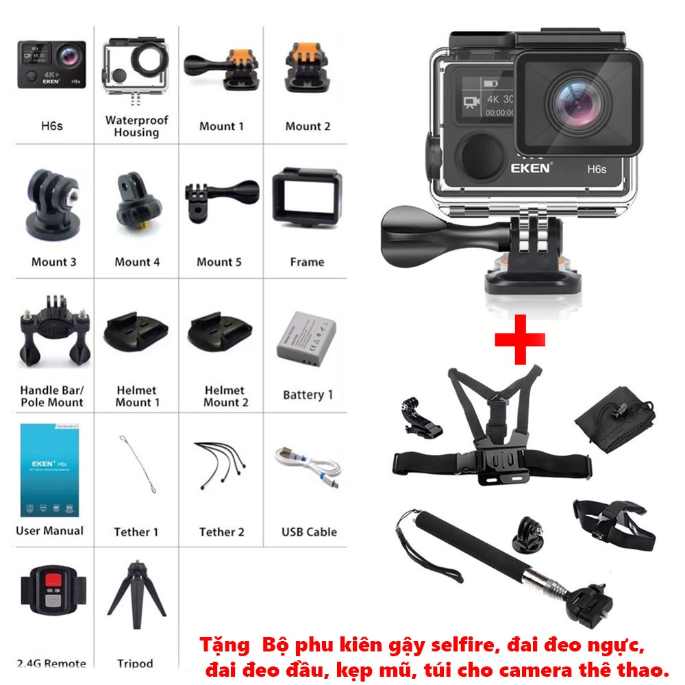 CAMERA HÀNH TRÌNH 4K Ultra HD DV Siêu nét - Camera Phượt Thể Thao Kết Nối Wifi Chống Nước Chống Rung - BH 12 Tháng | BigBuy360 - bigbuy360.vn