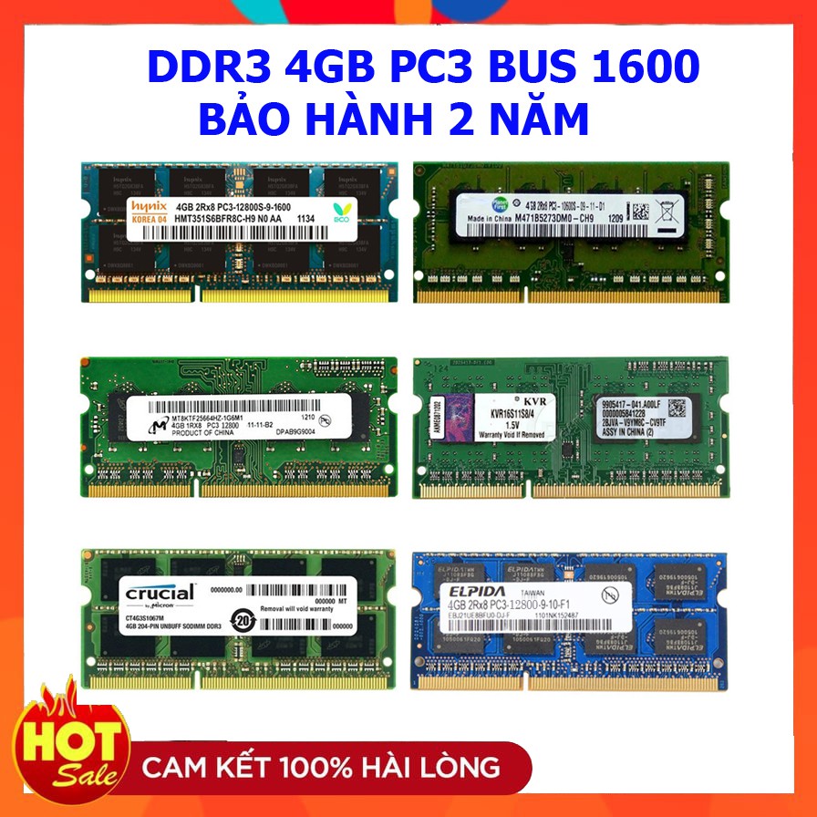 Ram laptop DDR3 DDR3L 2GB 4GB 8GB 16GB Samsung / Hynix / Kingston ... Hàng chính hãng